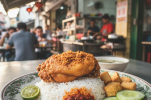 Nasi Ayam Penyet di George Town, Malaysia: Makanan Lezat yang Wajib Dicuba