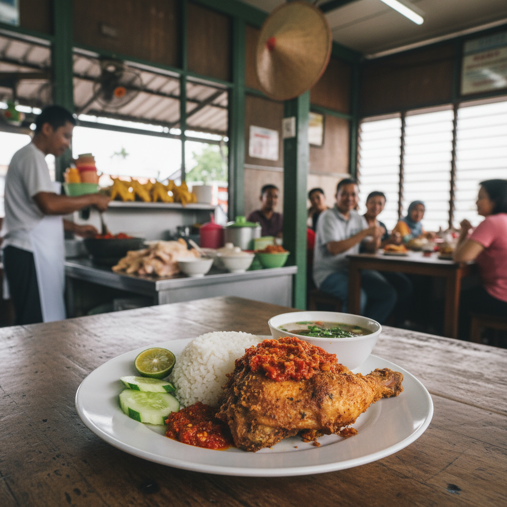 Nasi Ayam Penyet di Sarawak, Malaysia: Tempat Terbaik & Resipi Istimewa 1 Ayam Penyet Terbaik di Sarawak