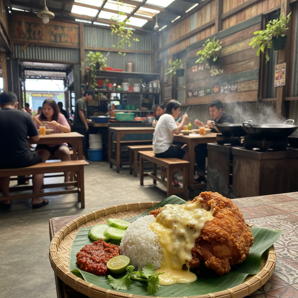 Nasi penyet leleh bonda 1 Gambar Nasi Penyut Leleh Sedap Bonda