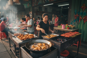 Lina Ayam penyet goreng,bakar² sosej..