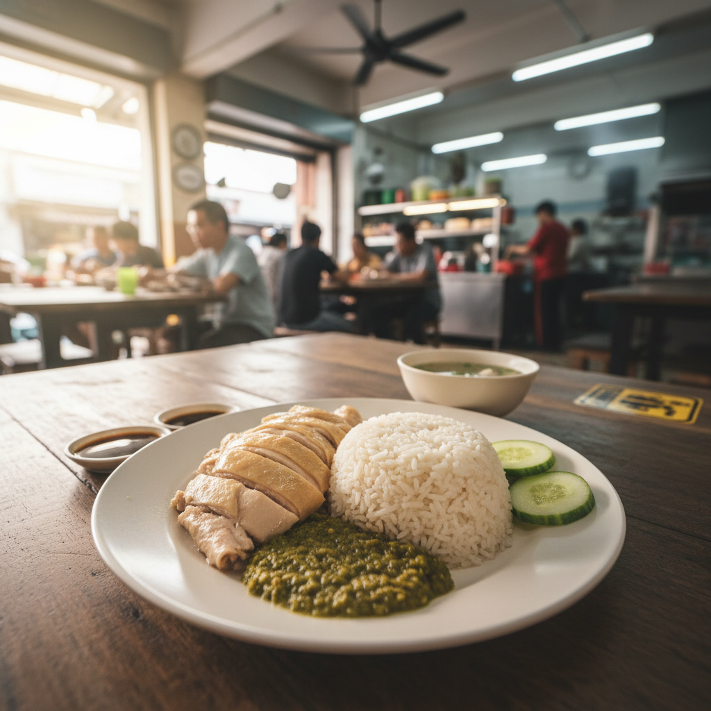 Nasi Ayam Hainan Cabai Hijau Sedap