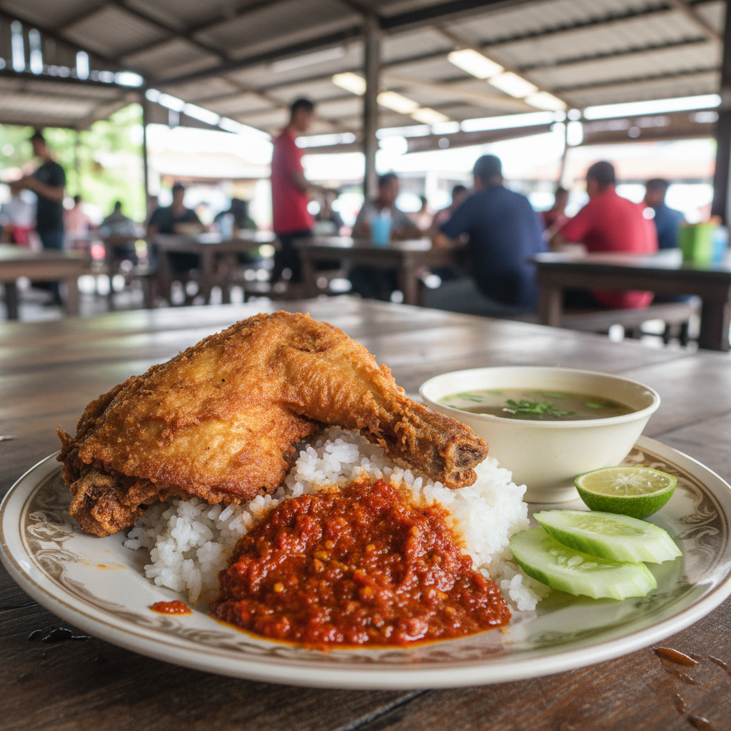 Nasi Ayam Penyet di Bditong, Malaysia: Rahsia Sedapnya Makanan Tempatan yang Wajib Dicuba 1 Nasi Ayam Penyet Bditong: Rahsia Sedap Wajib Cuba