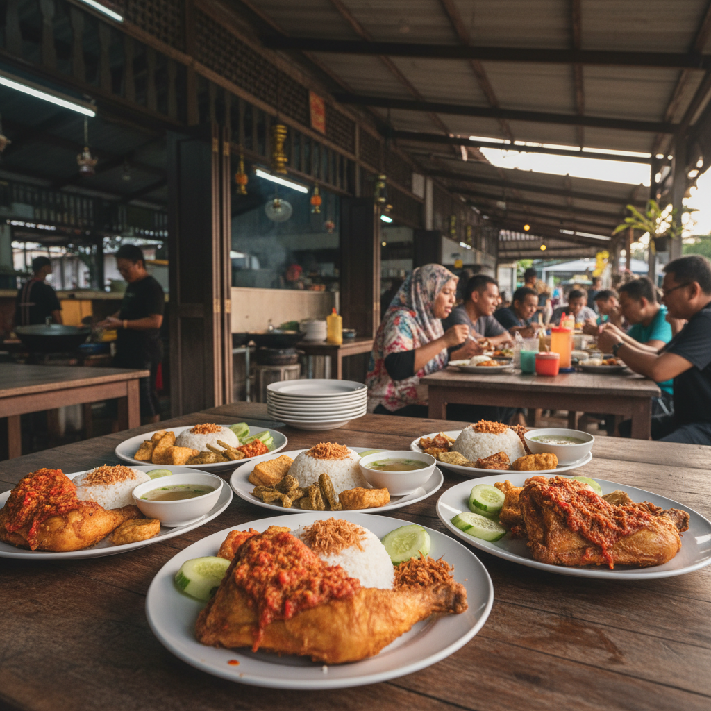 Nasi Ayam Penyet di Kuching, Malaysia: Resepi Asli dan Pengalaman Makan yang Menggugah Selera 1 Nasi Ayam Penyet Kuching: Resepi Asli
