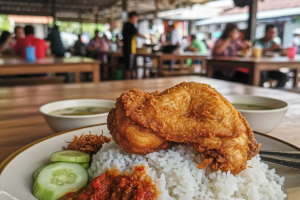 Nasi Ayam Penyet di Kudat, Malaysia: Resepi Asli dan Pengalaman Makan yang Menggugah Selera