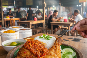 Nasi Ayam Penyet di Lahad Datu, Malaysia: Resepi Asal dan Pengalaman Mencicipi yang Menggugah Selera