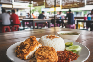 Nasi Ayam Penyet di Subang Jaya, Malaysia: Hidangan Lezat yang Menggugah Selera