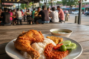 Nasi Ayam Penyet di Sungai Petani, Malaysia: Makanan Tradisional yang Menggugah Selera