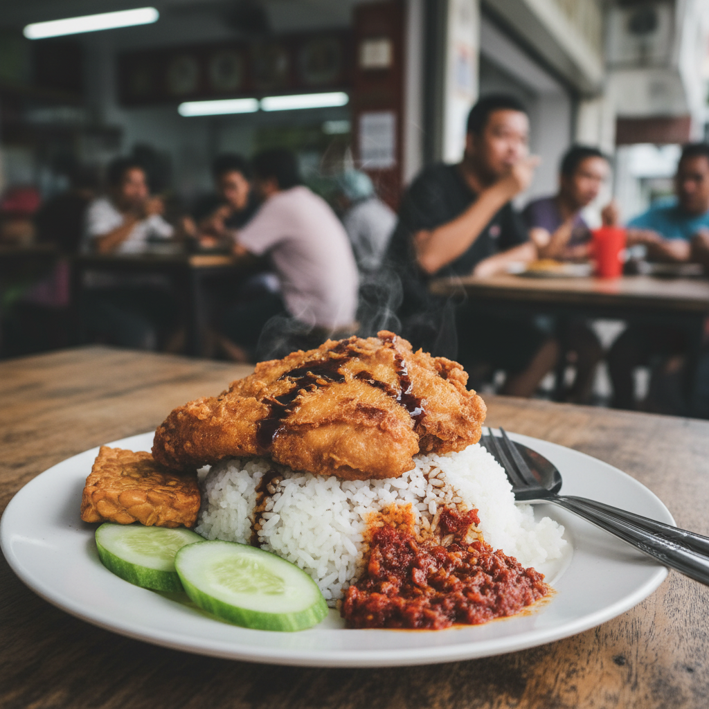 Nasi Ayam Penyet di Nasi Ayam Penyet Tanah, Malaysia: Pengalaman Makan yang Tidak Terlupakan 1 Nasi Ayam Penyet Tanah: Pengalaman Tak Terlupakan