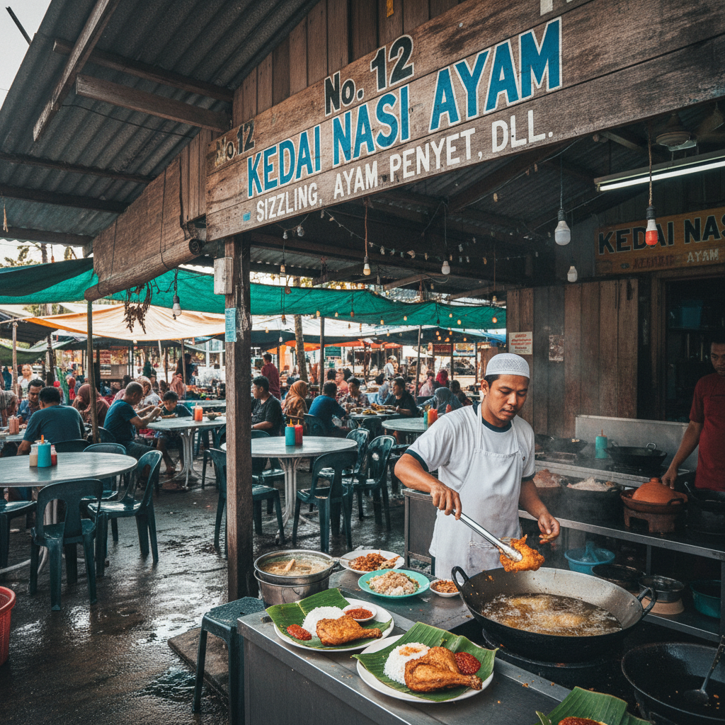 No.12 Kedai Nasi Ayam, Belakang BSN Pekan Yan (Sizzling, AyamPenyet Dll) 1 Nasi Ayam Terbaik di Pekan Yan - Menu Ayam Penyet Sizzling