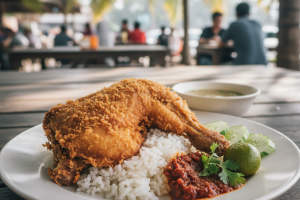 Nasi Ayam Penyet di Sungai Rambai, Malaysia: Resepi dan Pengalaman Makan yang Tidak Terlupakan